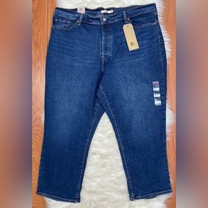 NWT Levi's Wedgie Straight High Rise Straight Denim Jeans Blue Plus Size 24W